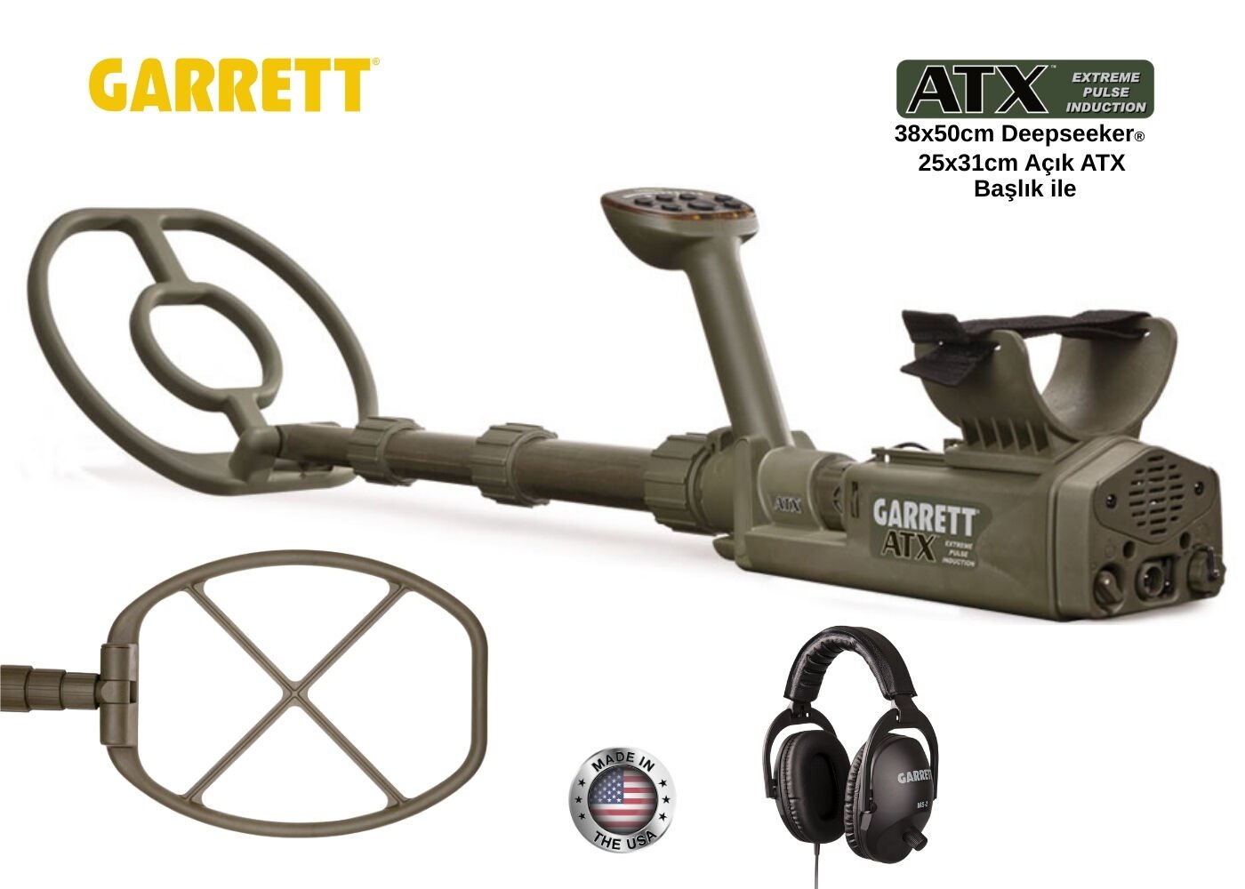 あいうえお　　　drt ATX LIMITED Garrett ATX Dedektör (20'' Deepseeker ve 10''x12'' DD Açık Tip