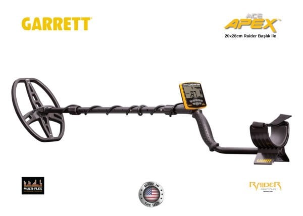 Garrett ACE Apex Dedektör (8.5''X11'' DD Multi-Flex™ RAIDER Başlık ile - Basic Paket)