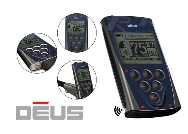 XP DEUS Metal Dedektör - Ana Kontrol Ünitesi WSA Kulaklık 24x13cm HF Başlık ile