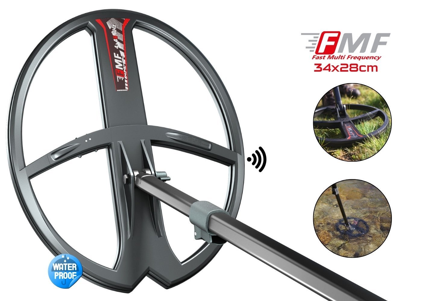 XP Deus 2 Dedektör (Ana Ünite, WSA2 Kablosuz Kulaklık ve 34X28CM FMF Başlık ile)