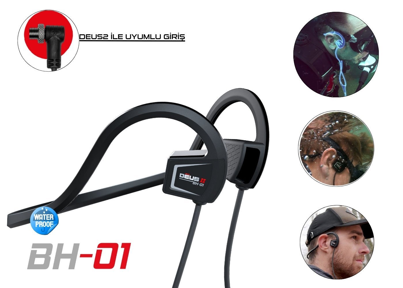 XP Deus 2 Dedektör (Ana Ünite, BH-01 Kemik İletimli Kulaklık ve 28CM FMF Başlık ile)