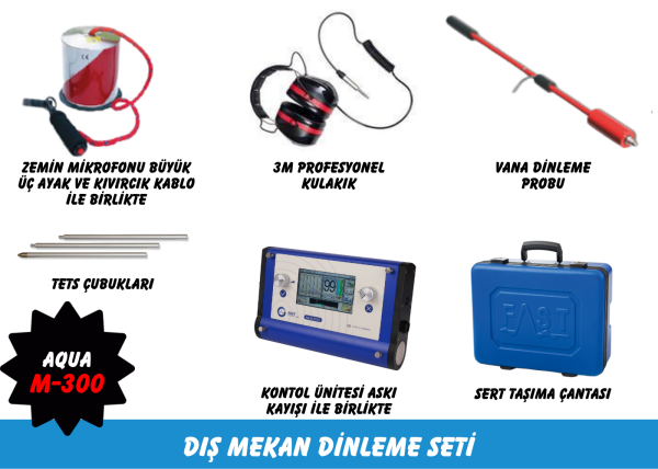 Fast Aqua M300 Su Kaçak Tespit Cihazı (Dış Mekan Dinleme Seti)