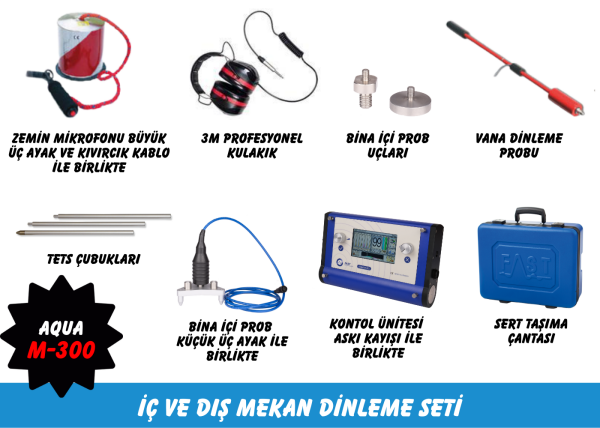 Fast Aqua M300 Su Kaçak Tespit Cihazı (İç-Dış Mekan Dinleme Seti)