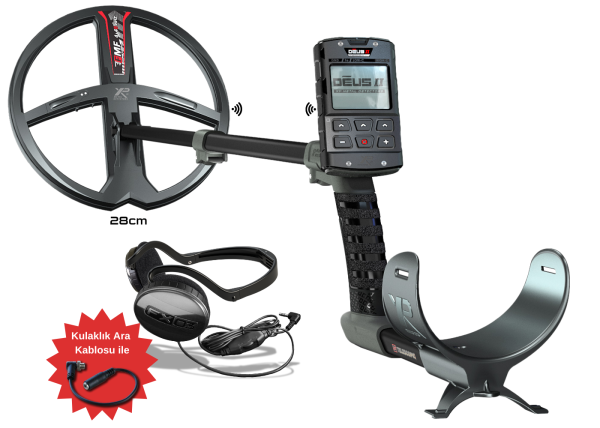 XP Deus 2 Dedektör (Ana Ünite, FX03 Kulaklık, Ara Kablo ve 28CM FMF Başlık ile)