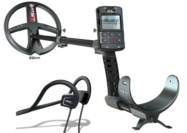 XP Deus 2 Dedektör (Ana Ünite, BH-01 Kemik İletimli Kulaklık ve 22CM FMF Başlık ile)