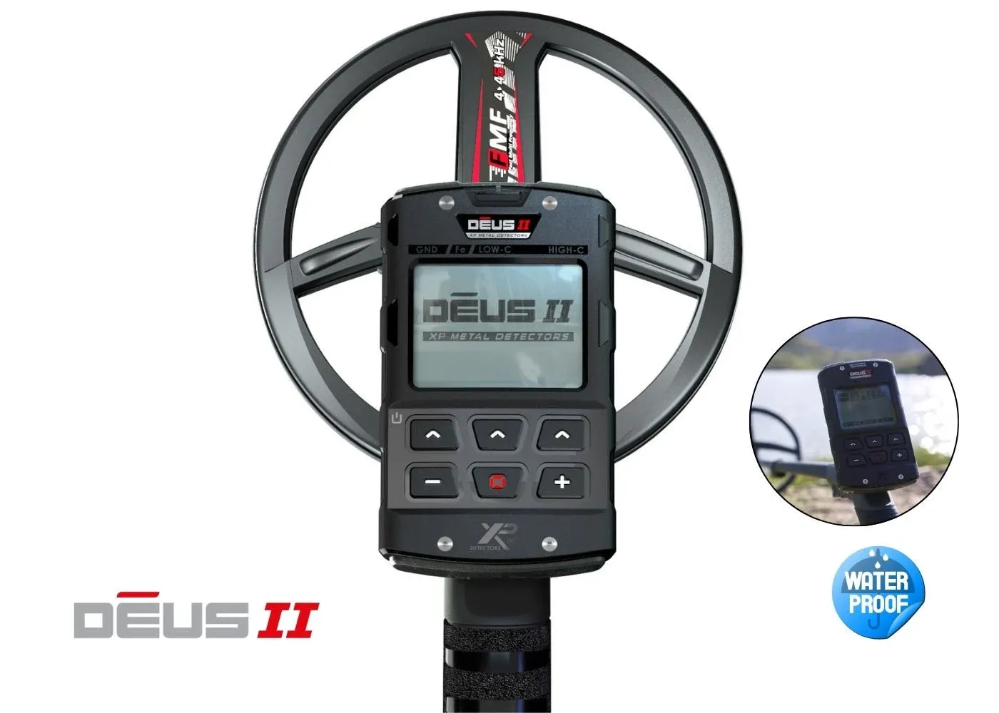 XP Deus 2 Dedektör (Ana Ünite, BH-01 Kemik İletimli Kulaklık ve 22CM FMF Başlık ile)