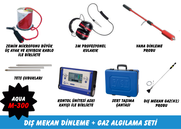 Fast Aqua M300 Su Kaçak Tespit Cihazı (Dış Mekan Dinleme ve Gaz Algılama Seti)