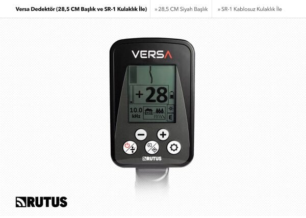 Rutus Versa Dedektör (SR-1 Kablosuz Kulaklık ve 28,5CM DD Başlık İle)