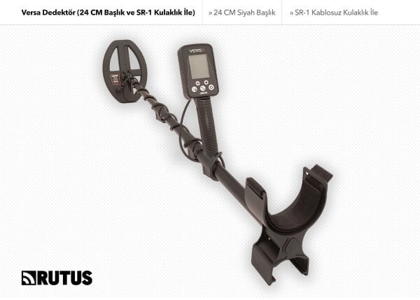 Rutus Versa Dedektör (SR-1 Kablosuz Kulaklık ve 24CM DD Başlık İle)