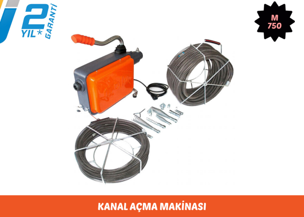Mole M750 Kanal Açma Makinası + 16/22Mm Spiral Ve Uç Seti