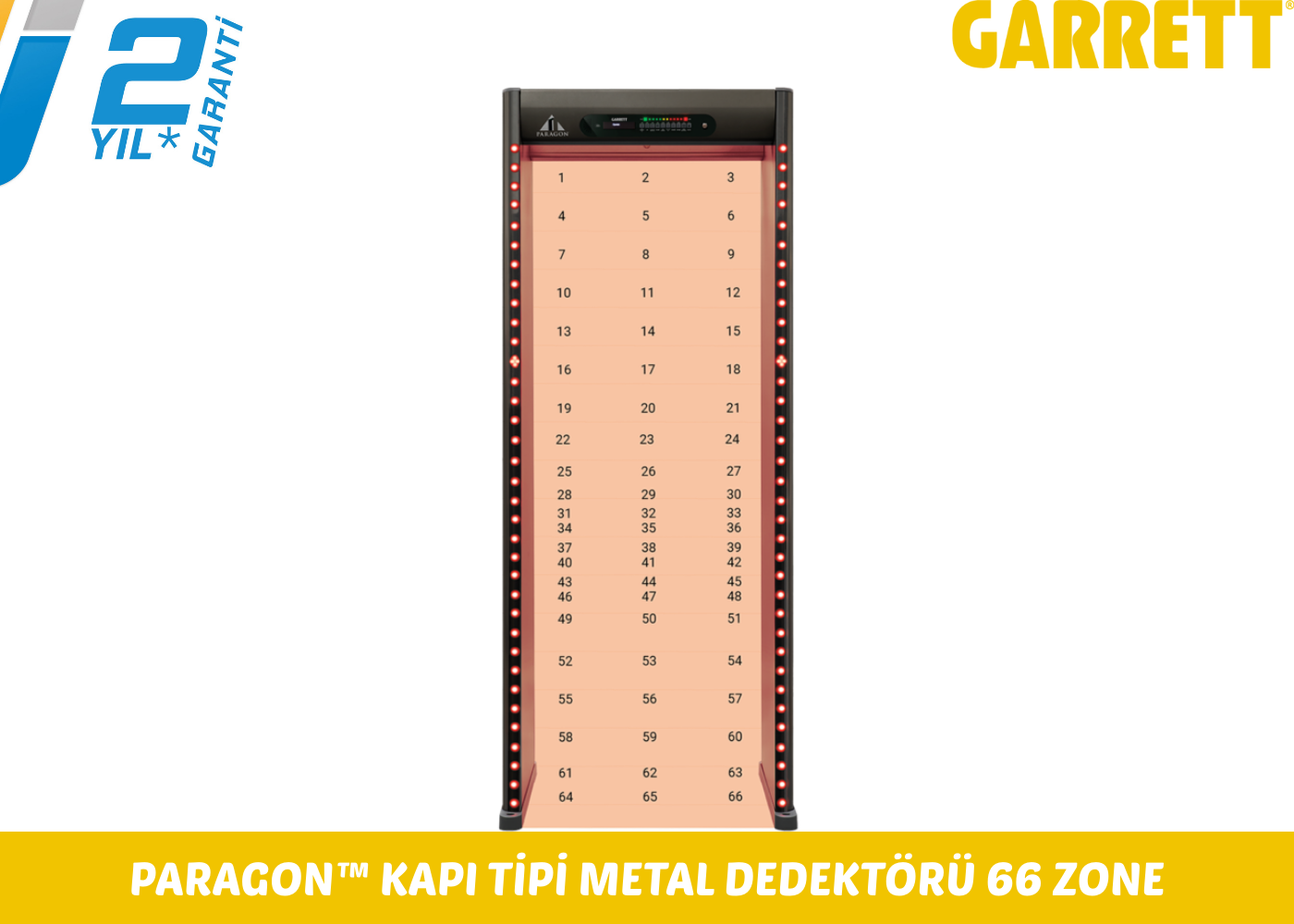 GARRETT Paragon™ Kapı Tipi Metal Dedektörü 66 Zone