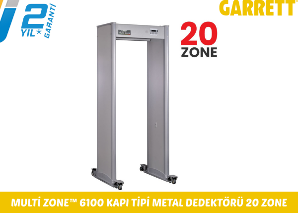 GARRETT Multi Zone™ 6100 Kapı Tipi Metal Dedektörü 20 Zone