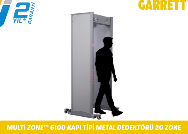 GARRETT Multi Zone™ 6100 Kapı Tipi Metal Dedektörü 20 Zone