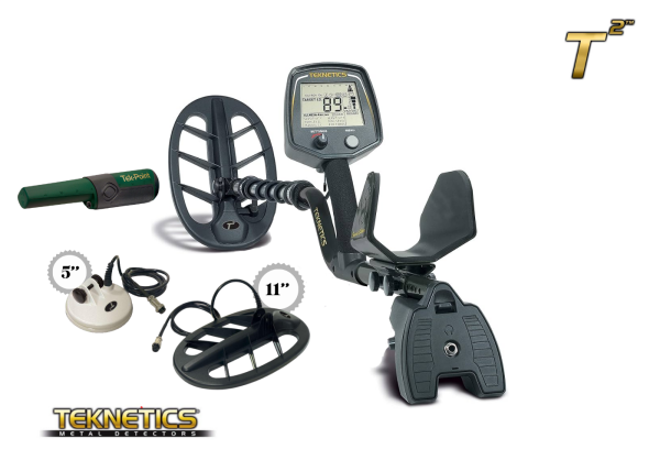 TEKNETICS T2 5” DD + 11” DD Başlıklı & TEK-POINT Pinpointer Metal Arama Dedektörü